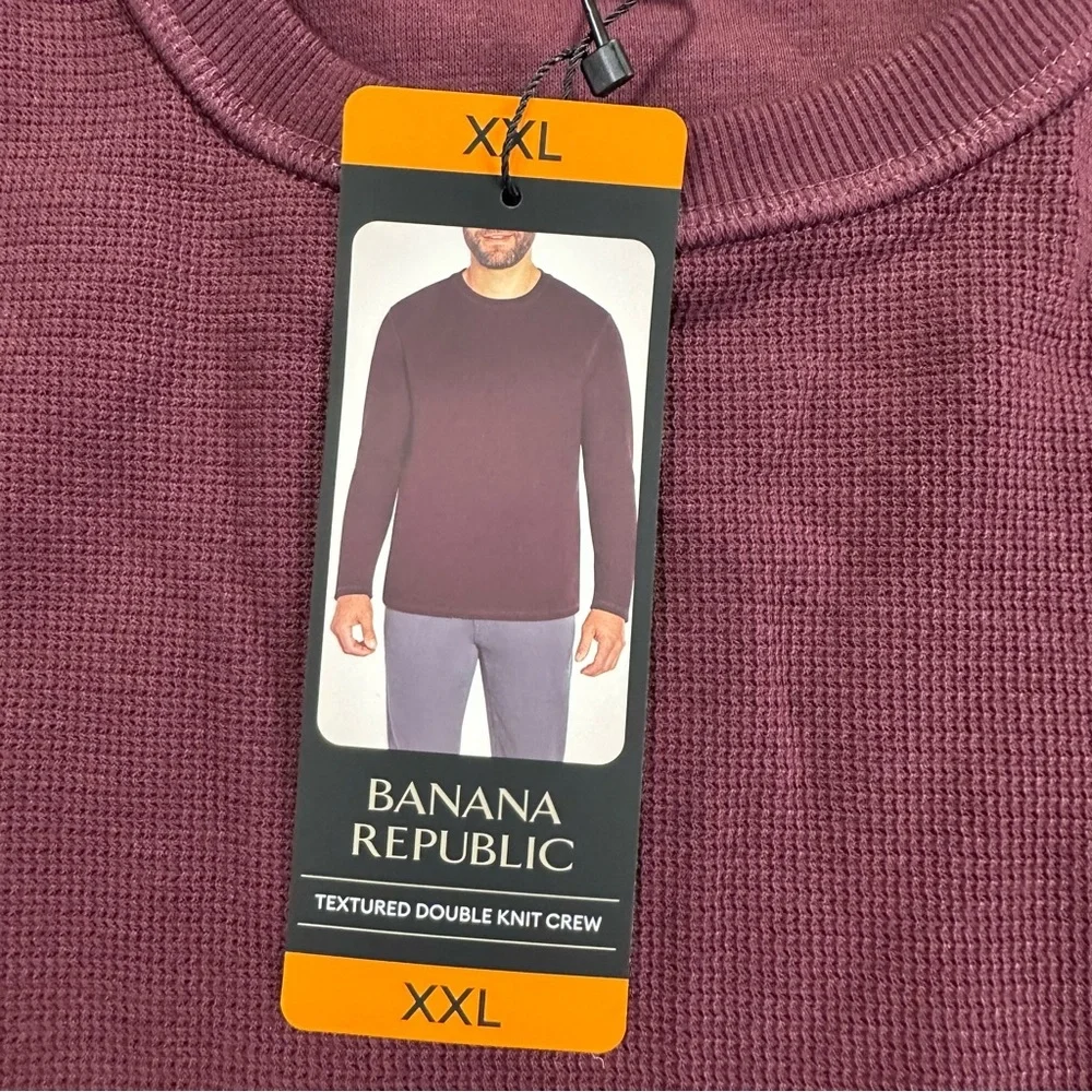 Banana Republic Men’s Textured‎ Double Knit Crew Pullover Long Sleeve Shirt XXL